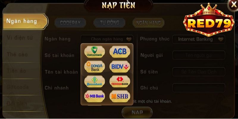 Hướng Dẫn Nạp Tiền Red79 Chi Tiết